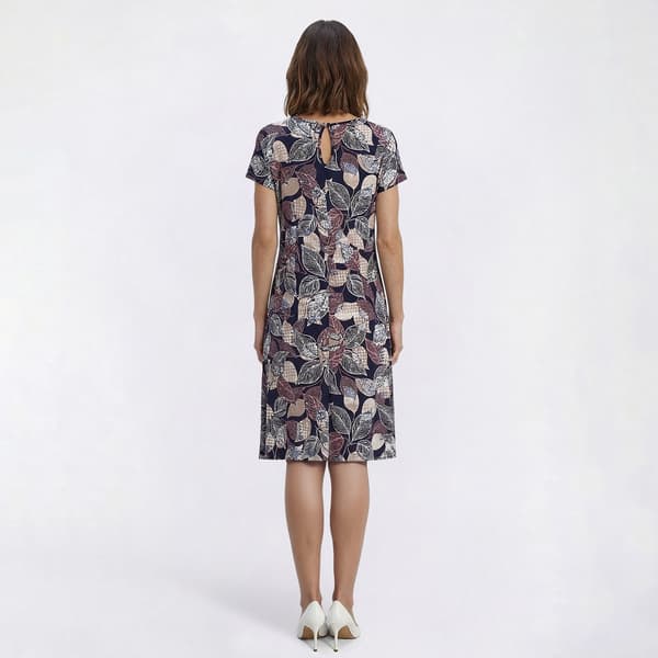 Womens Sami & Jo Short Sleeve Leaf Sarong Sheath Dress