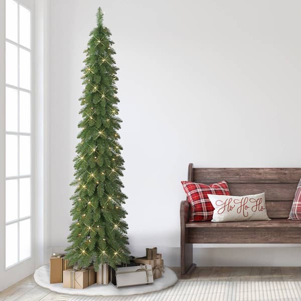 Puleo International 7ft. Pre-Lit Artificial Alpine Christmas Tree