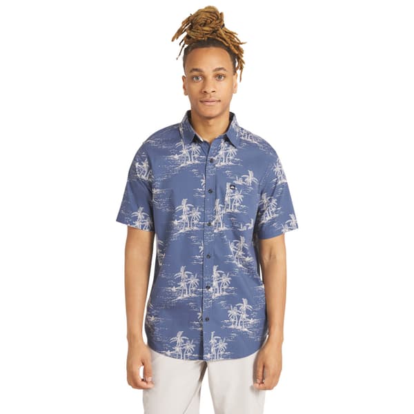 Mens Quiksilver Deck Chair Palm Button Down Shirt - image 