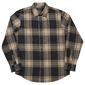 Mwns Visitor Long Sleeve Plaid Flannel Shirt - Black/Tan - image 1