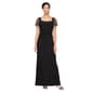 Petites SLNY Short Sleeve Square Neck Ruched Waist Gown - image 1