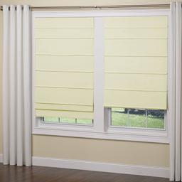 5in. Cordless Textured Fabric Roman Shades - Ivory