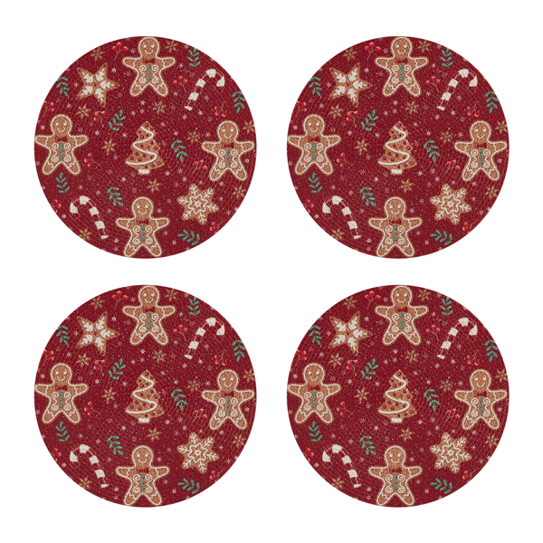 Avanti Holiday Treats Round Placemats - Set of 4 - image 