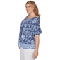 Plus Size Ruby Rd. French Riviera Clip Dot Tie Neck Blouse - image 4