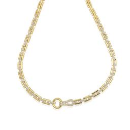 Gianni Argento Gold Plated 1/10ctw. Diamond Buckle Necklace Set