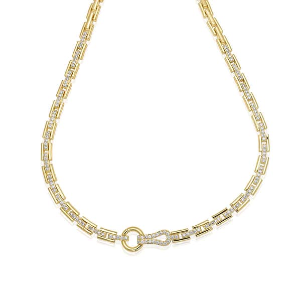 Gianni Argento Gold Plated 1/10ctw. Diamond Buckle Necklace Set - image 