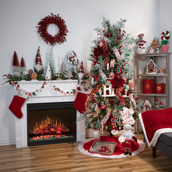 Northlight 48in. Velveteen Christmas Tree Skirt with White Trim