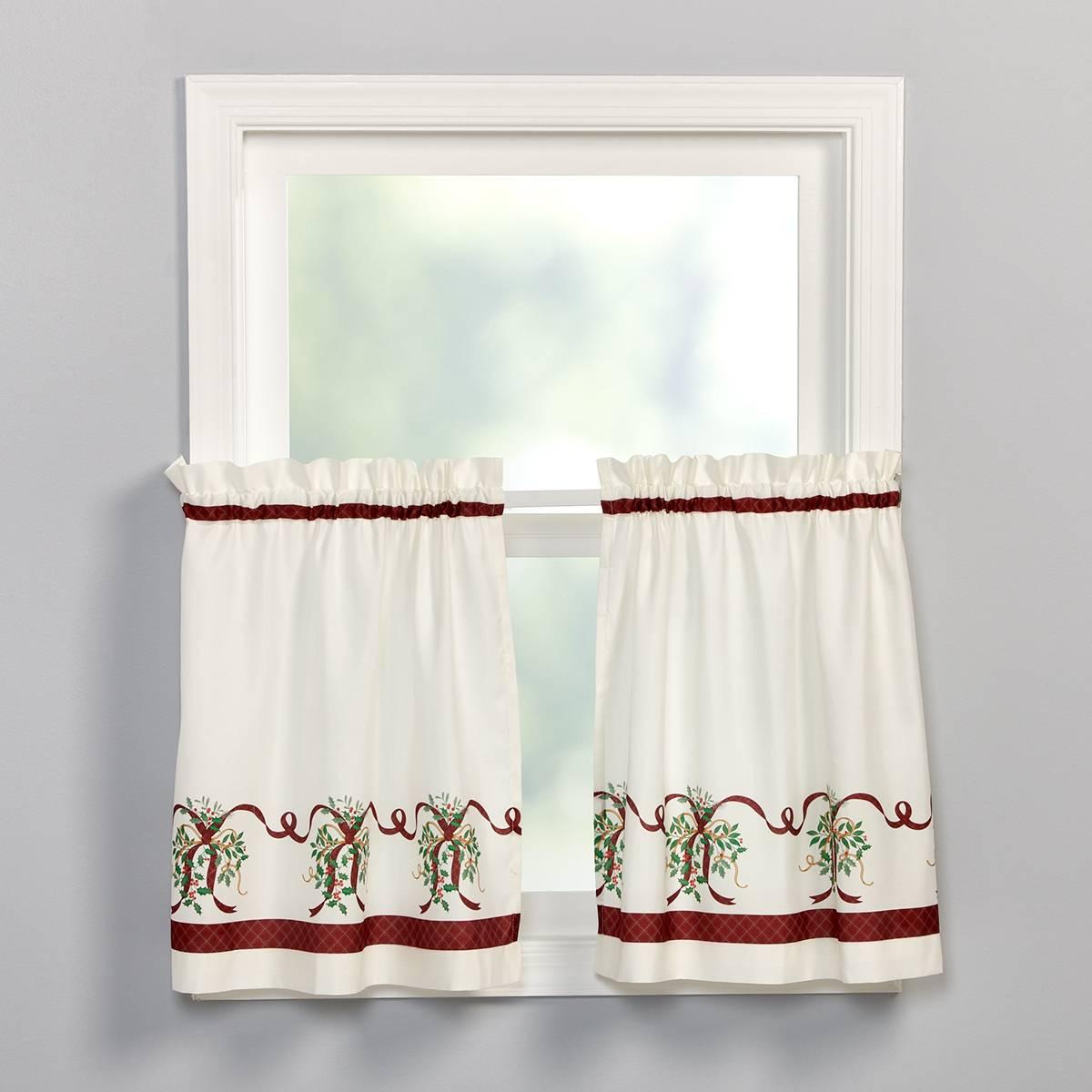 No. 918 Holly Ribbon Tier Curtain