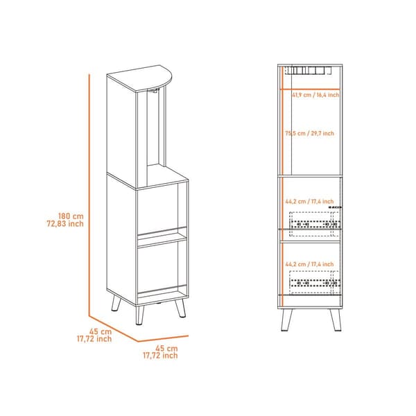 FM FURNITURE Quinn Dark Brown Corner Bar Cabinet