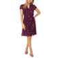 Petite MSK Short Sleeve Foil Dot Pintuck A-Line Dress - image 3