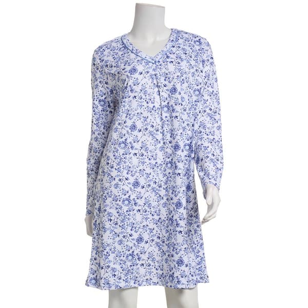 Womens Karen Neuburger Cluster Vines V-Neck Nightshirt - image 