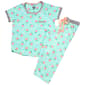 Juniors Pillow Talk Short Sleeve Peaches & Daisies Pajama Set - image 1