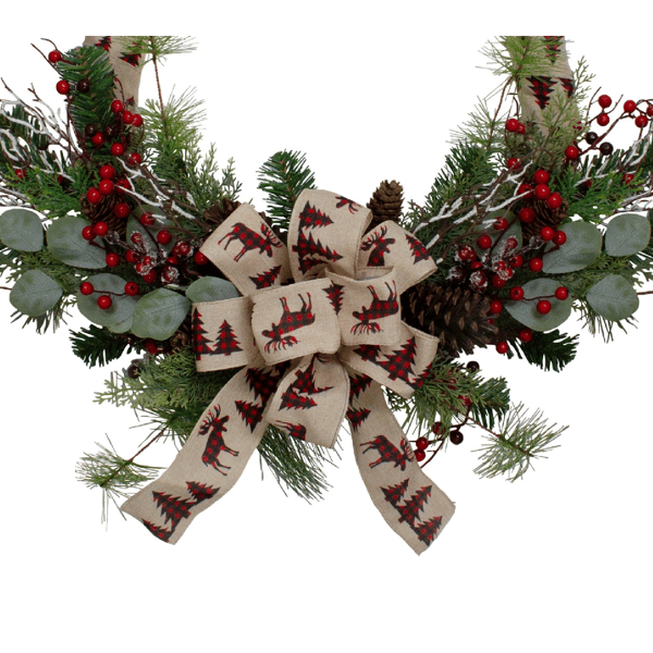 Northlight Winter Foliage & Berries Burlap Christmas Wreath