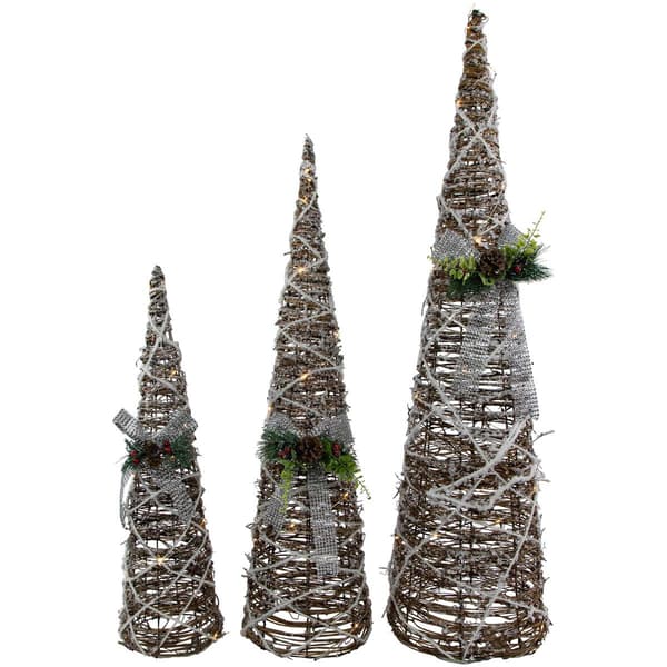 Northlight Seasonal LED Pine and Berries Cones - Set of 3