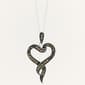 Marsala Silver Plated Marcasite Heart Pendant - image 1