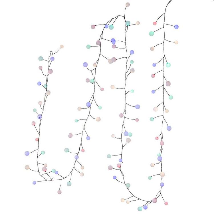 Kurt Adler 8-Foot Multicolored LED Bead Cluster Garland