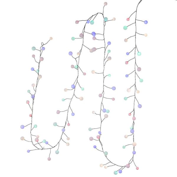 Kurt Adler 8-Foot Multicolored LED Bead Cluster Garland