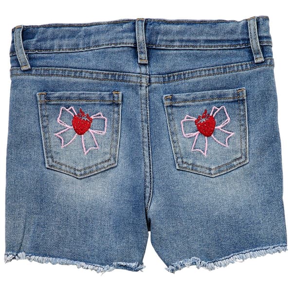 Girls (4-6x) YMI® Frayed Shorts w/ Strawberry Bow Back Pockets