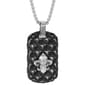 Mens Lynx Stainless Steel Fleur-Des-Lis Dog Tag Pendant - image 1