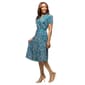Womens 24/7 Comfort Apparel Teal Tie Waist Midi Dress - image 3