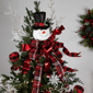 Northlight 12in. Plush Snowman in Top Hat Christmas Tree Topper - image 3