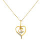 Espira 10kt. Gold Round Cut Diamond Swirl Heart Necklace - image 2