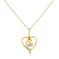 Espira 10kt. Gold Round Cut Diamond Swirl Heart Necklace - image 2