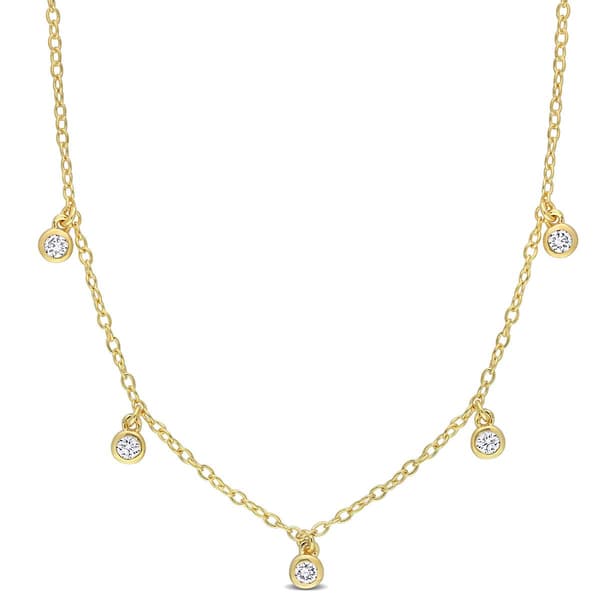 Gold Plated 1/6ctw. Lab Grown Diamond Necklace - image 