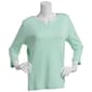 Womens Hasting & Smith 3/4 Sleeve Split Neck Faux Button Tee - image 1