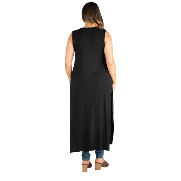 Plus Size 24/7 Comfort Apparel Cardigan Duster Vest