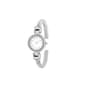 Womens Silver-Tone White Dial Twisted Cuff Watch - 14934S-07-H28 - image 1