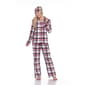 Womens White Mark 3pc. Pink Plaid Pajama Set - image 1