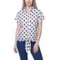 Petite NY Collection Short Sleeve Print Tie Front Tuwa Bf Shirt - image 1