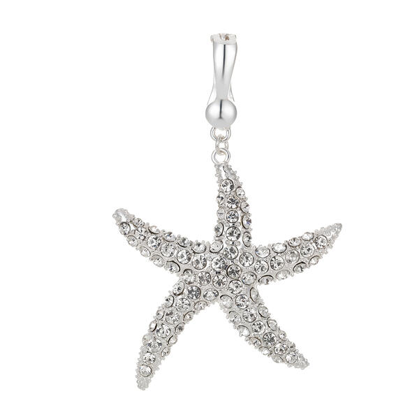 Wearable Art Silver-Tone Starfish w/ Charm Enhancer - image 