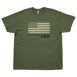 Mens Short Sleeve Patch Flag Graphic Tee