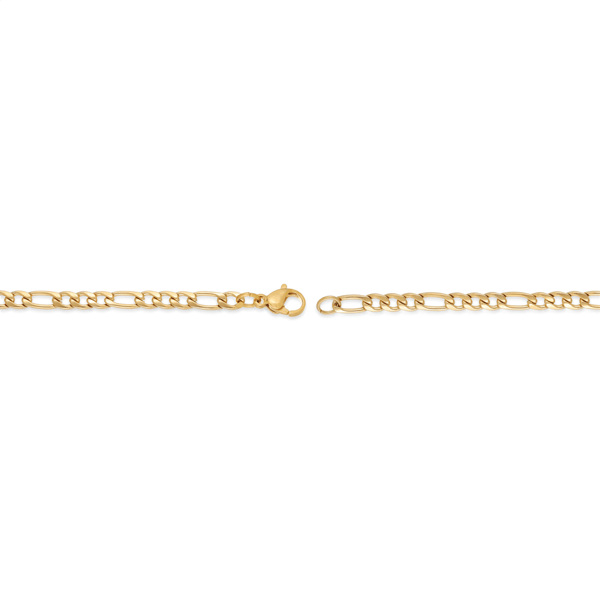 Mens Lynx Gold-Tone Ion Plated 4mm Figaro Chain Necklace