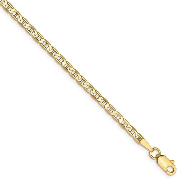 Unisex Gold Classics&#40;tm&#41; 10kt. 2.4mm Flat Anchor Chain Bracelet - image 