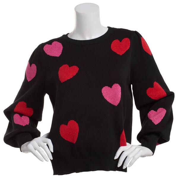 Womens Nanette Lepore Long Sleeve Hearts Sweater - image 