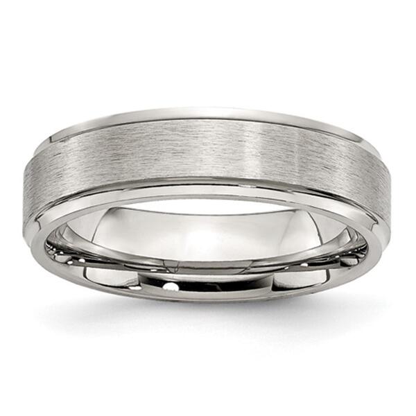 Mens Gentlemen's Classics&#40;tm&#41; 6mm Grooved Edge Brushed Polished Band - image 