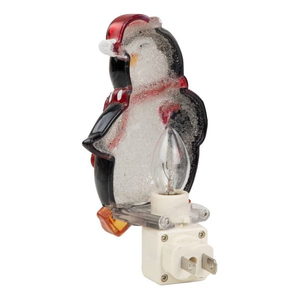 Northlight Seasonal Happy Santa Hat Penguin Christmas Nightlight