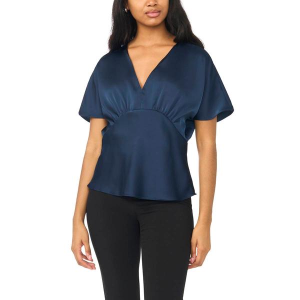 Womens MSK Dolman Sleeve V Neck Sation Top - image 