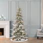 Puleo International 6.5ft. Pre-Lit Flocked Fir Christmas Tree - image 3