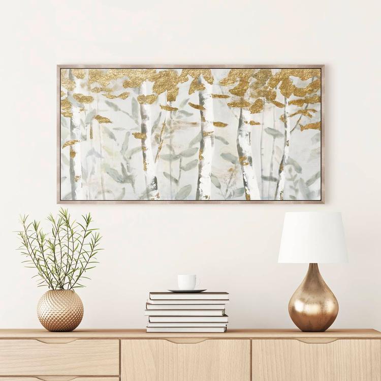 Artisan Home Gold Leaves Canvas Wall Décor