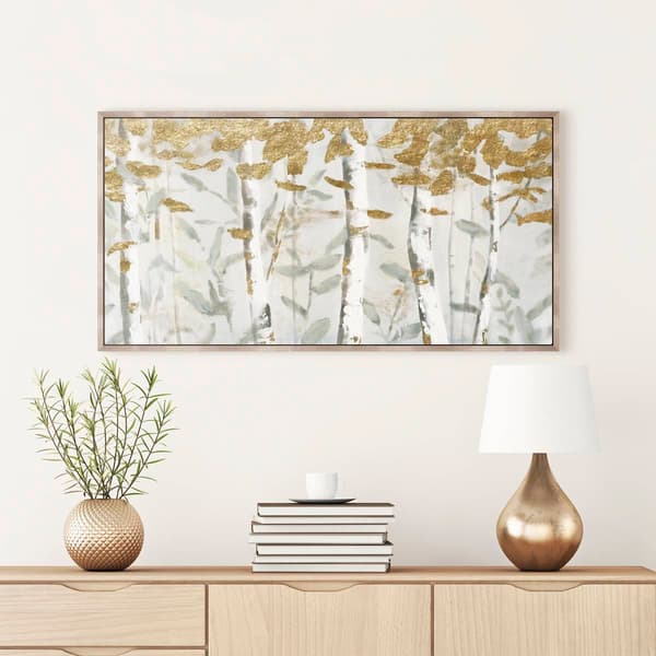 Artisan Home Gold Leaves Canvas Wall Décor