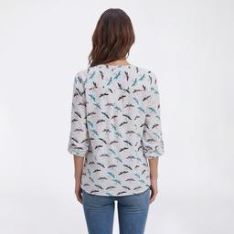 Womens Notations 3/4 Roll Tab Dragonflies Equipment Button Down