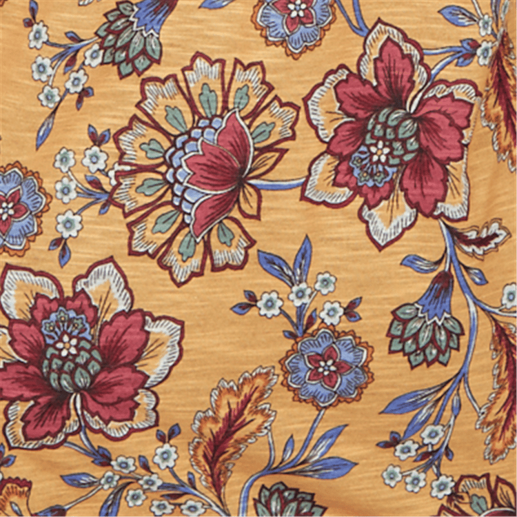 Plus Size Ruby Rd. Must Haves Roll Tab Sleeve Floral Vines Blouse