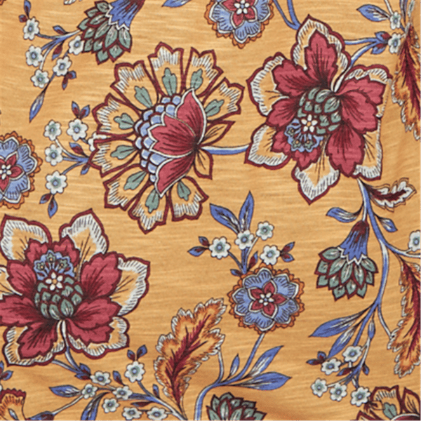 Plus Size Ruby Rd. Must Haves Roll Tab Sleeve Floral Vines Blouse