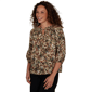 Womens Emaline La Vita Costiera 3/4 Sleeve Abstract Floral Blouse - image 3