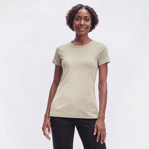 Womens Architect® Short Sleeve Ribbed Crew Neck Tee