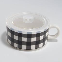 Kennedy Black & White Check Soup Mug